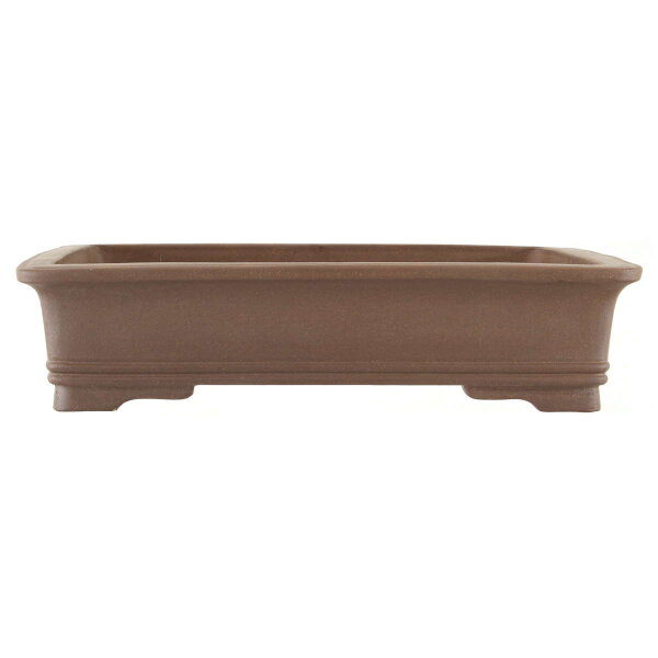 Bonsai pot 40.5x31.5x9.5cm dark-brown rectangular unglaced