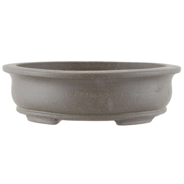 Bonsai pot 30x26x8.5cm dark-grey oval unglaced