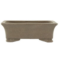 Bonsai pot 16.5x12x5.5cm grey rectangular unglaced
