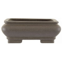Bonsai pot 16x12.5x6cm grey rectangular unglaced
