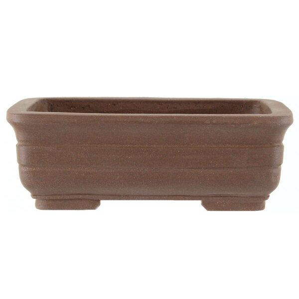 Bonsai pot 15.5x11.5x5.5cm brown rectangular unglaced