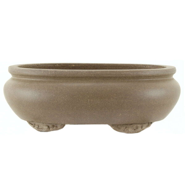 Bonsai pot 16x12.5x5.5cm grey oval unglaced