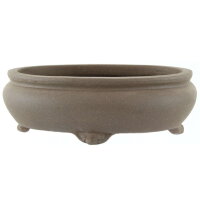 Bonsai pot 21x16.5x7cm grey oval unglaced
