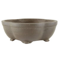 Bonsai pot 16x13x6cm grey lotus Shape unglaced