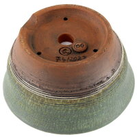 Bonsai pot 16x16x8cm sea green round glaced