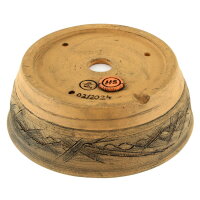 Bonsai pot 15,5x15,5x6cm brown round unglaced