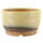 Bonsai pot 13,5x13,5x8cm yellow-brown round glaced