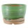 Bonsai pot 12,5x12,5x9cm green round glaced