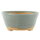 Bonsai pot 15x15x7cm steel blue round glaced
