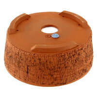 Bonsai pot 24x24x10cm redbrown round unglaced