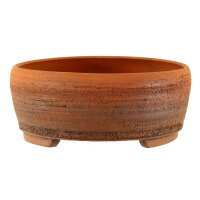 Bonsai pot 20,5x20,5x8,5cm redbrown round unglaced