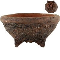 Bonsai pot 15,5x15,5x7,5cm darkbrown round unglaced