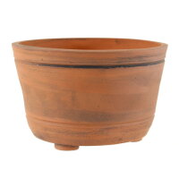 Pot &agrave; bonsa&iuml; 15x15x9,5cm marron clair rond en gr&egrave;s
