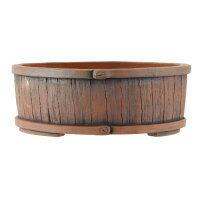 Bonsai pot 22x22x8cm brown round unglaced