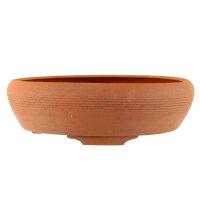 Bonsai pot 26,5x26,5x8,5cm redbrown round unglaced