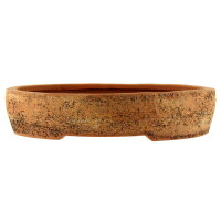Bonsai pot 36x26x7,5cm redbrown oval unglaced