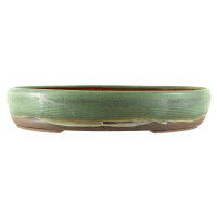 Bonsai pot 39x33,5x7,5cm sea green oval glaced