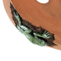 Pot &agrave; bonsa&iuml; 33x24x8,5cm marron ovale en gr&egrave;s