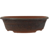 Bonsai pot 22,5x23x6,5cm darkbrown round unglaced