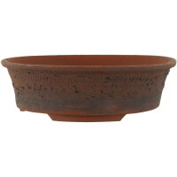 Bonsai pot 23,5x23x7cm darkbrown round unglaced