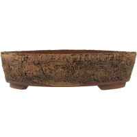 Bonsai pot 25x24,5x6,5cm darkbrown round unglaced