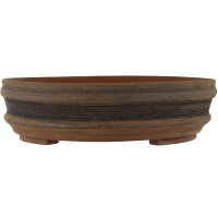 Bonsai pot 23x23x6,5cm darkbrown round unglaced