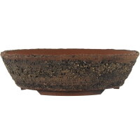 Bonsai pot 24,5x24,5x6,5cm darkbrown round unglaced