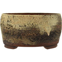 Bonsai pot 19x18,5x10cm darkbrown round unglaced