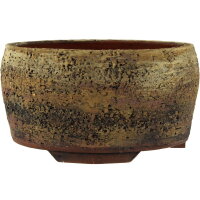Bonsai pot 19x18,5x10cm darkbrown round unglaced
