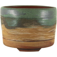 Bonsai pot 16x16x11,5cm sea green round glaced