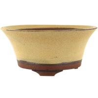 Bonsai pot 23x22,5x10,5cm beige round glaced
