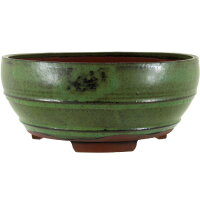 Bonsai pot 22x22x9cm sea green round glaced