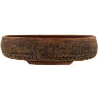 Bonsai pot 30,5x30,5x7,5cm darkbrown round unglaced