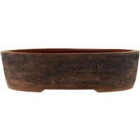 Bonsai pot 33x24x9cm darkbrown oval unglaced