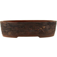 Bonsai pot 33x24x9cm darkbrown oval unglaced