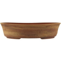 Bonsai pot 35,5x32,5x8cm light brown oval unglaced