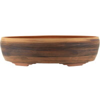 Bonsai pot 44x37x11cm darkbrown oval unglaced
