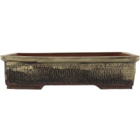 Bonsai pot 28x22,5x7cm dark grey rectangular unglaced