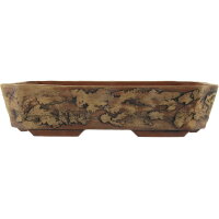 Bonsai pot 37,5x27,5x9cm brown octagonal unglaced